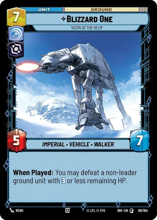 Blizzard One - Veers at the Helm (99/104) [Intro Battle: Hoth]