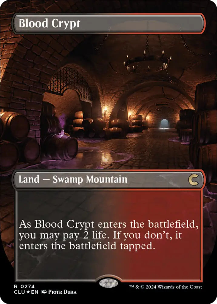 Blood Crypt (Borderless) [Ravnica: Clue Edition] - MTG Single