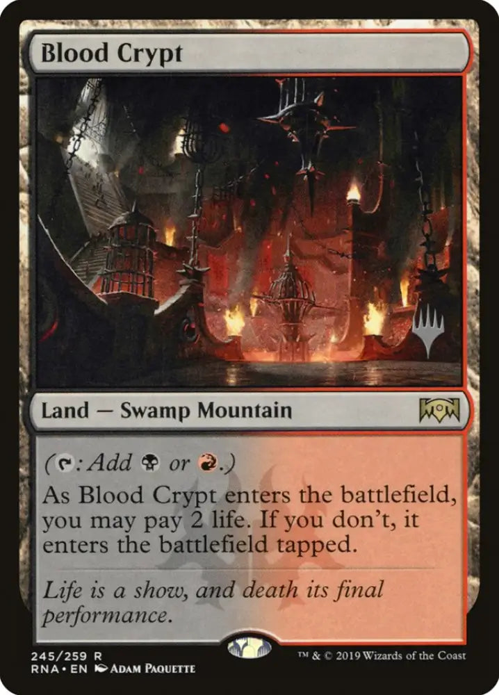 Blood Crypt (Promo Pack) [Ravnica Allegiance Promos] - MTG Single