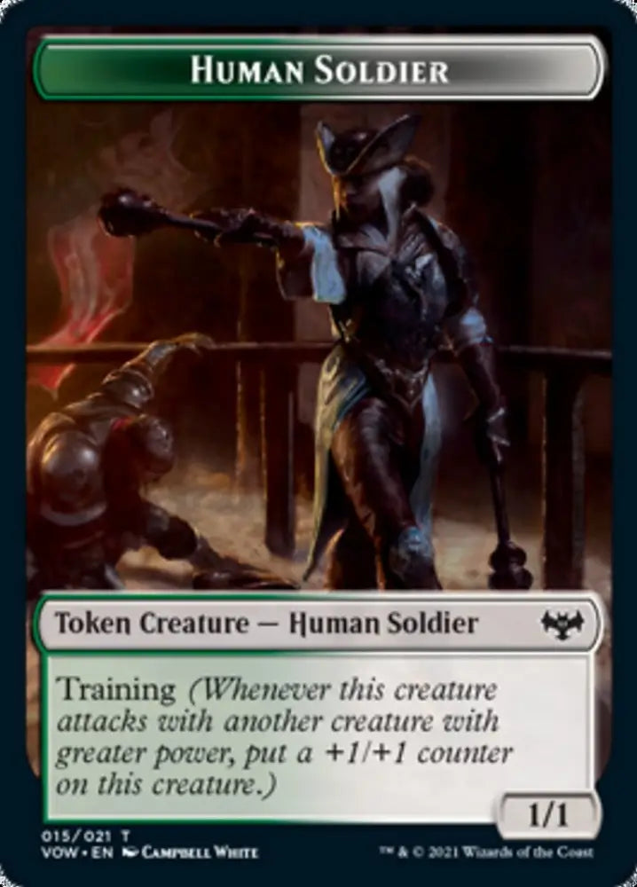 Blood // Human Soldier Double-Sided Token [Innistrad: Crimson Vow Tokens] - MTG Single