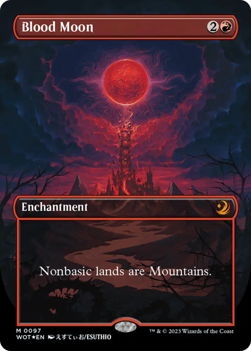 Blood Moon (Anime Borderless) (Confetti Foil) [Wilds of Eldraine: Enchanting Tales] - MTG Single