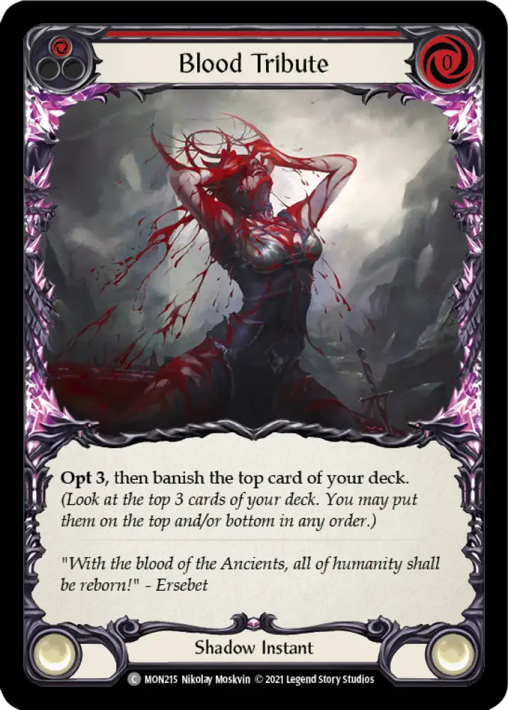 Blood Tribute (Red) [Monarch 1st Edition] 1st Edition Normal - Flesh And Blood Single