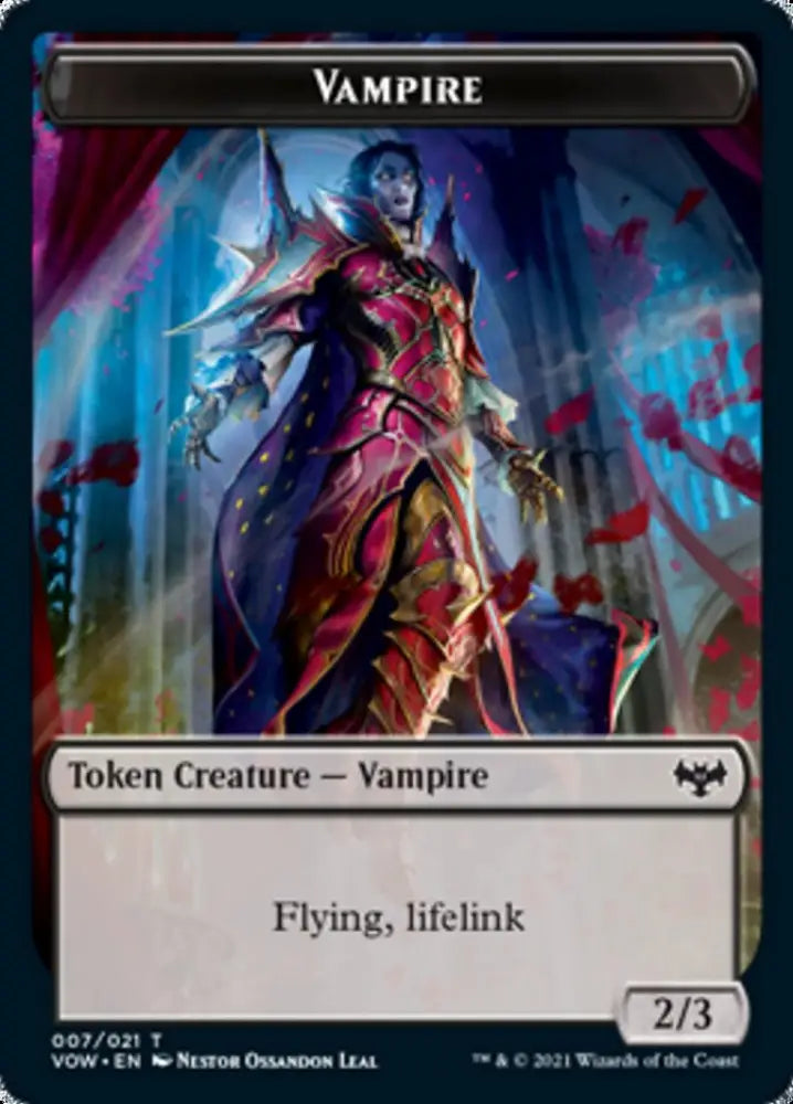 Blood // Vampire (007) Double-Sided Token [Innistrad: Crimson Vow Tokens] - MTG Single