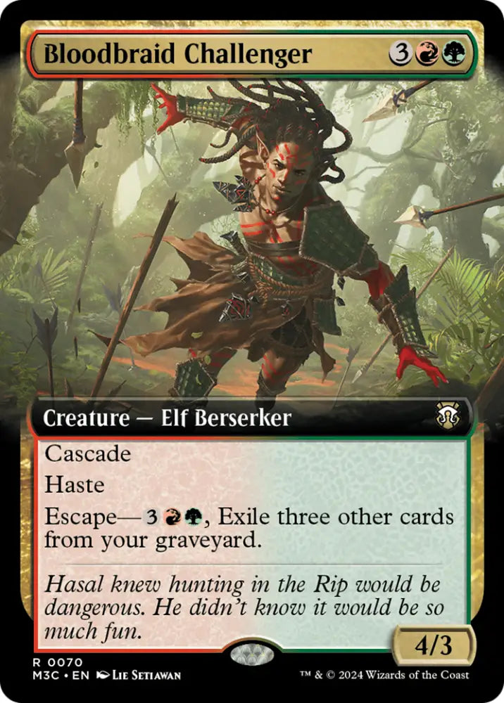 Bloodbraid Challenger (Extended Art) [Modern Horizons 3 Commander] - MTG Single