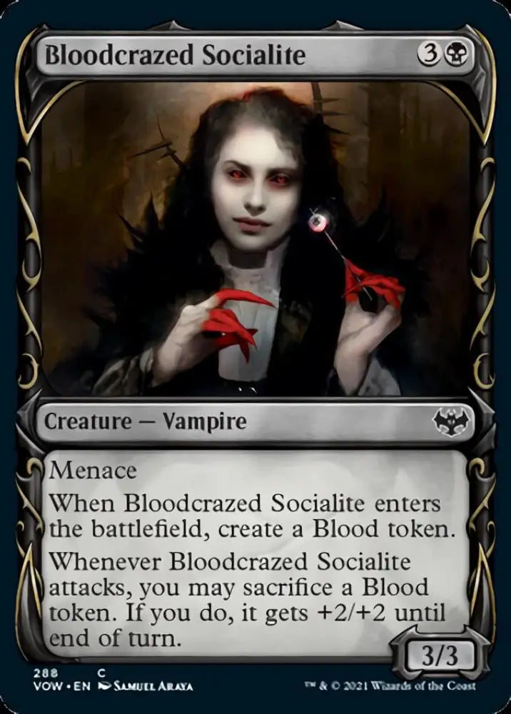 Bloodcrazed Socialite (Showcase Fang Frame) [Innistrad: Crimson Vow] - MTG Single
