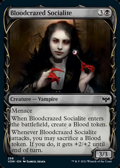 Bloodcrazed Socialite (Showcase Fang Frame) [Innistrad: Crimson Vow] - MTG Single