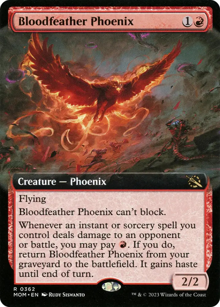 Bloodfeather Phoenix (Extended Art) [March of the Machine] - MTG Single