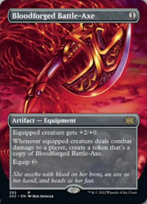 Bloodforged Battle-Axe (Borderless Alternate Art) [Double Masters 2022] - MTG Single