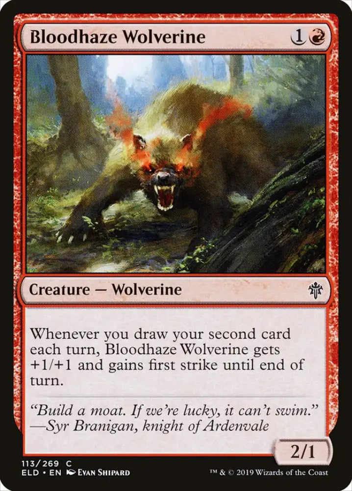 Bloodhaze Wolverine [Throne of Eldraine] - MTG Single