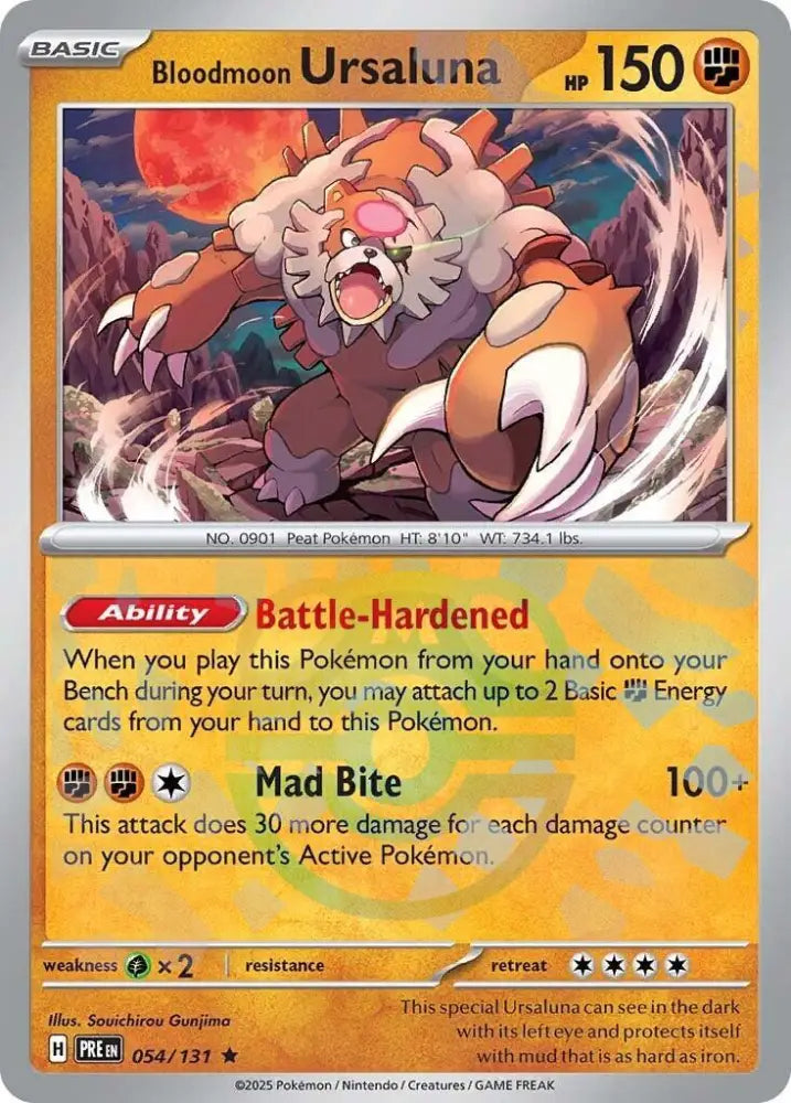 Bloodmoon Ursaluna (054/131) (Master Ball Pattern) [Scarlet & Violet: Prismatic Evolutions] - Pokemon Single