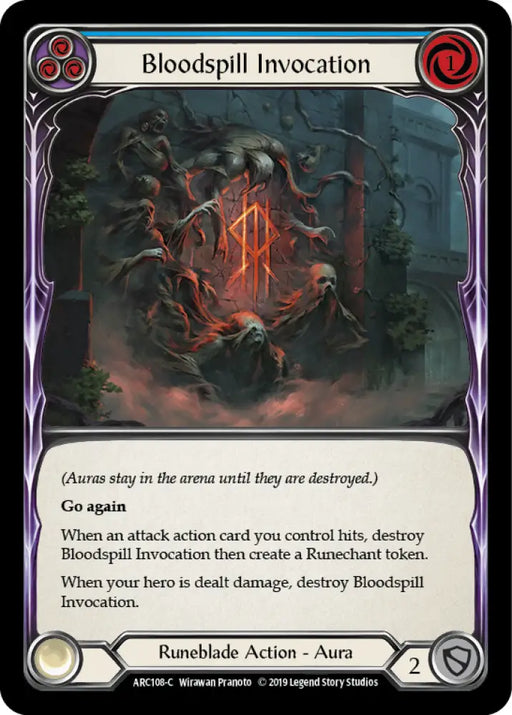 Bloodspill Invocation (Blue) [Arcane Rising 1st Edition] 1st Edition Rainbow Foil - Flesh And Blood Single