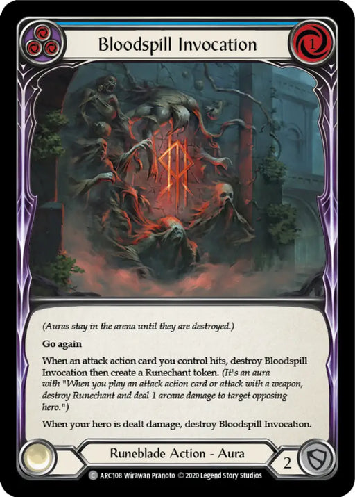 Bloodspill Invocation (Blue) [Arcane Rising Unlimited] Unlimited Normal - Flesh And Blood Single