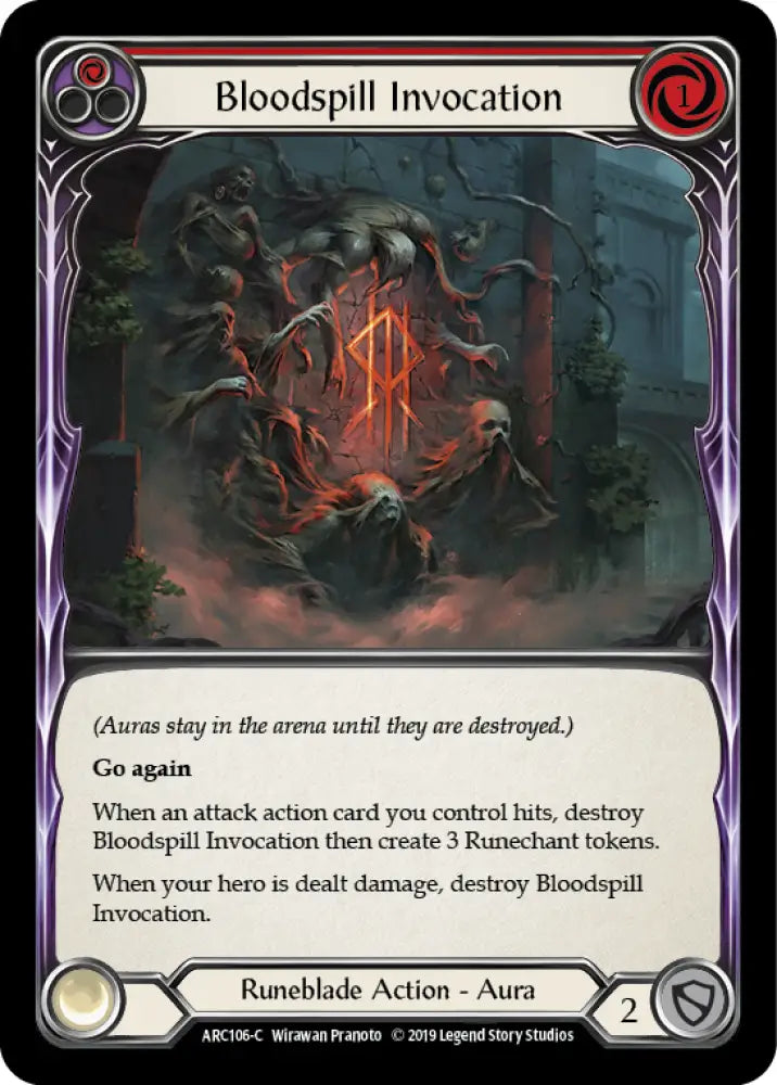Bloodspill Invocation (Red) [Arcane Rising 1st Edition] 1st Edition Rainbow Foil - Flesh And Blood Single
