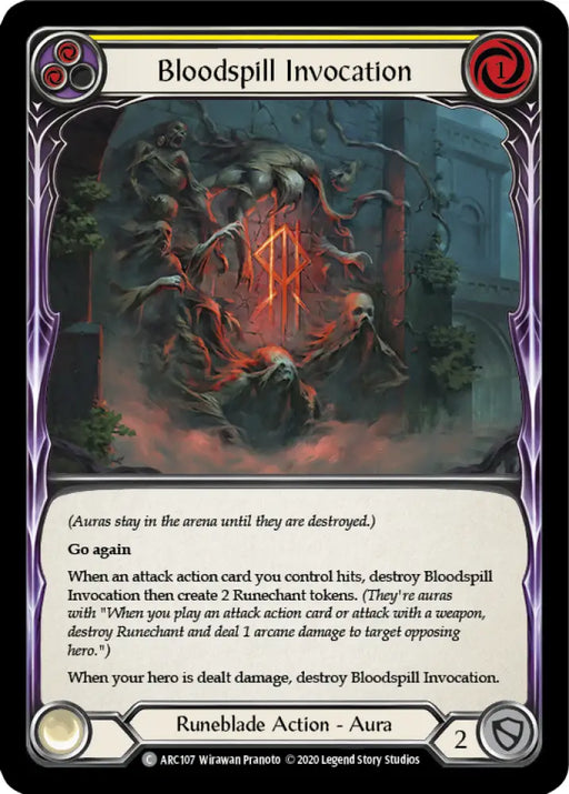 Bloodspill Invocation (Yellow) [Arcane Rising Unlimited] Unlimited Normal - Flesh And Blood Single