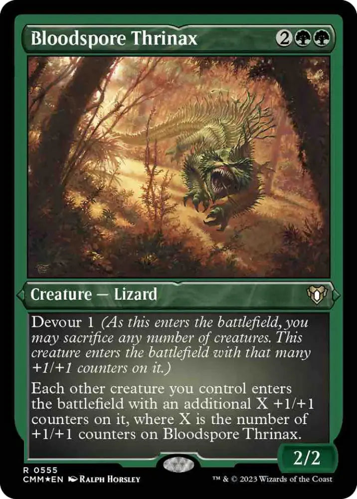 Bloodspore Thrinax (Foil Etched) [Commander Masters] - MTG Single