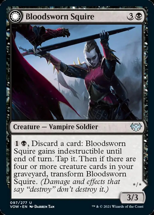 Bloodsworn Squire // Bloodsworn Knight [Innistrad: Crimson Vow] - MTG Single
