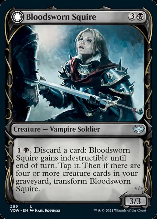 Bloodsworn Squire // Bloodsworn Knight (Showcase Fang Frame) [Innistrad: Crimson Vow] - MTG Single
