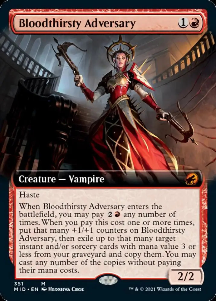 Bloodthirsty Adversary (Extended Art) [Innistrad: Midnight Hunt] - MTG Single