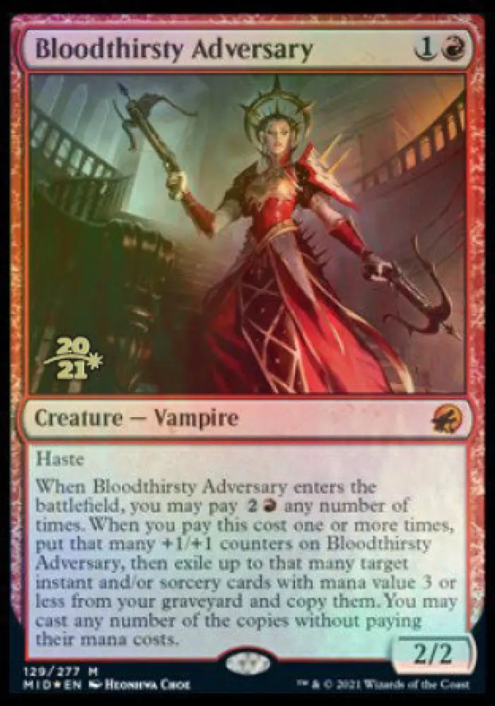 Bloodthirsty Adversary [Innistrad: Midnight Hunt Prerelease Promos] - MTG Single