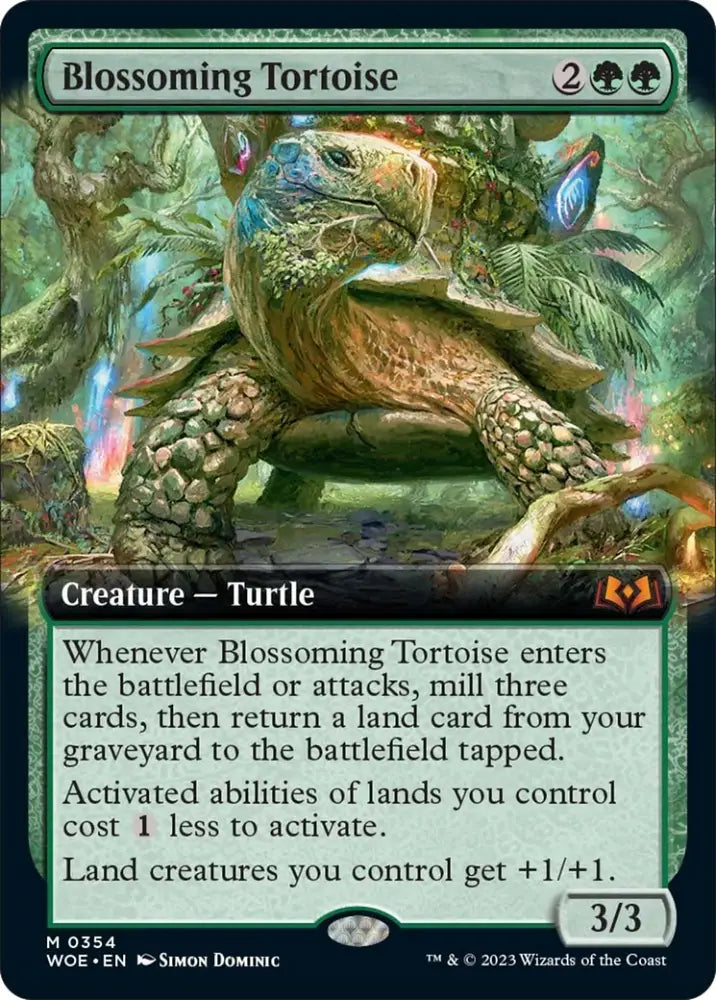 Blossoming Tortoise (Extended Art) [Wilds of Eldraine] - MTG Single
