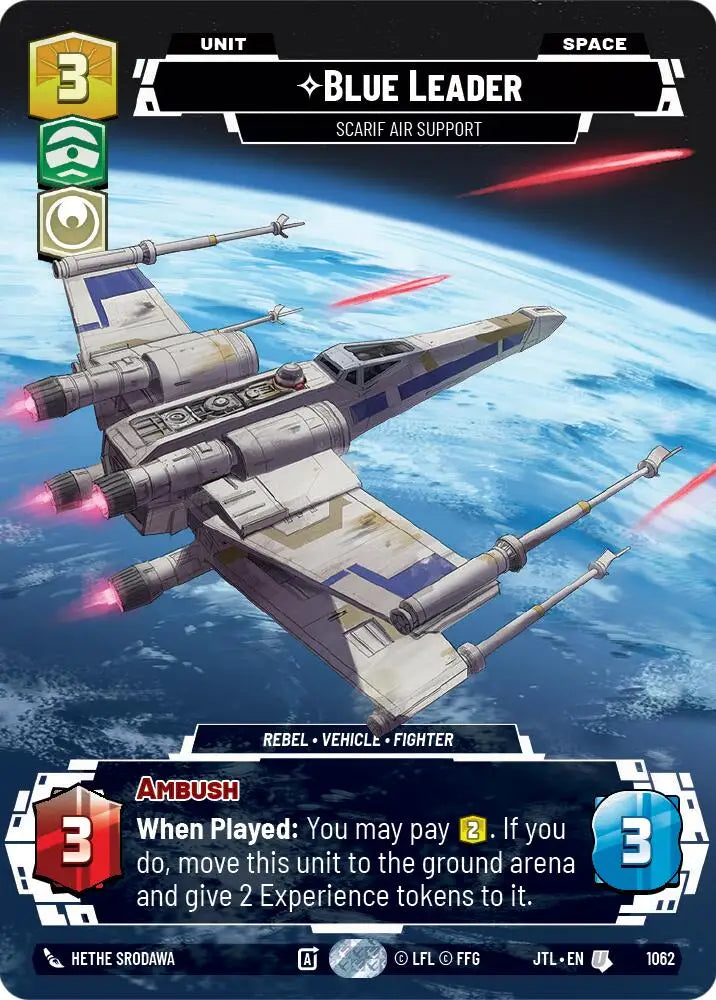 Blue Leader - Scarif Air Support (Prestige Foil) (1062) [Jump to Lightspeed] - Star Wars: Unlimited Single