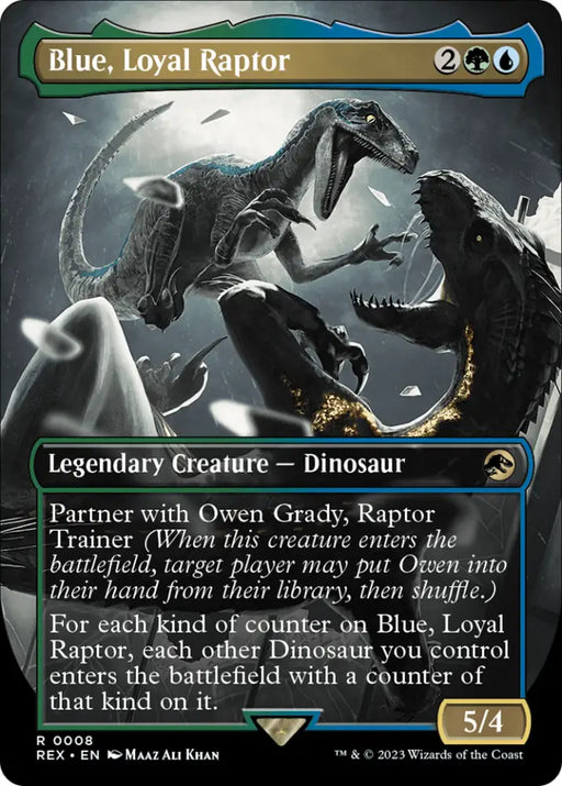 Blue Loyal Raptor (Borderless) [Jurassic World Collection] - MTG Single