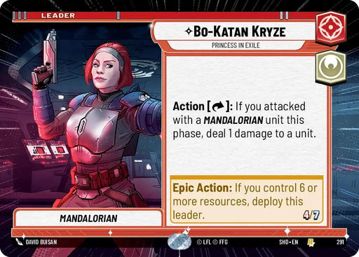 Bo-Katan Kryze - Princess in Exile (Hyperspace) (291) [Shadows of the Galaxy] - Star Wars: Unlimited Single