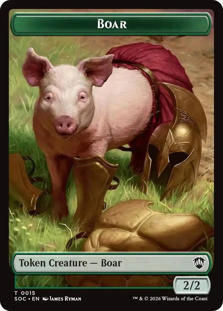 Boar // Frog Lizard Double-Sided Token (15 // 16) [Secrets of Strixhaven Commander]