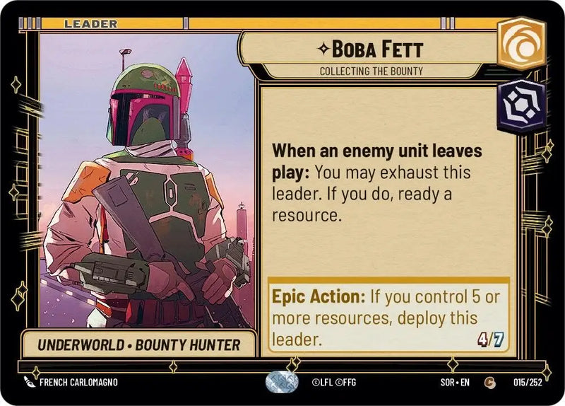 Boba Fett - Collecting the Bounty (015/252) [Spark of Rebellion] - Star Wars: Unlimited Single