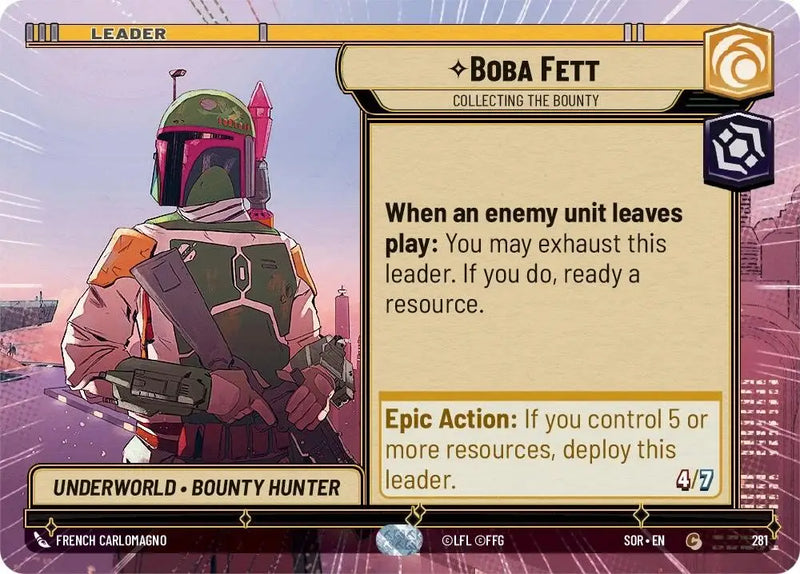 Boba Fett - Collecting the Bounty (Hyperspace) (281) [Spark of Rebellion] - Star Wars: Unlimited Single