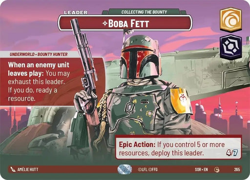Boba Fett - Collecting the Bounty (Showcase) (265) [Spark of Rebellion] - Star Wars: Unlimited Single