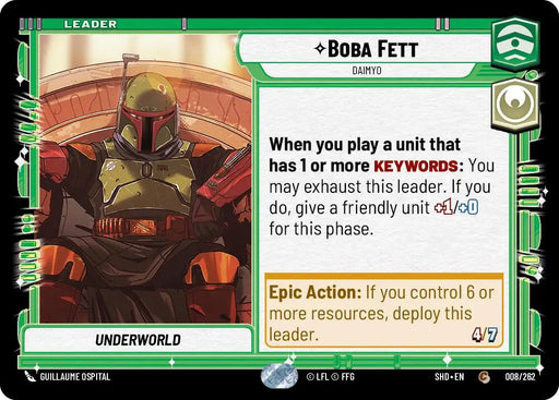 Boba Fett - Daimyo (008/262) [Shadows of the Galaxy] - Star Wars: Unlimited Single