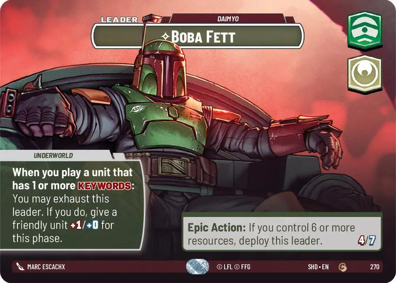 Boba Fett - Daimyo (Showcase) (270) [Shadows of the Galaxy] - Star Wars: Unlimited Single