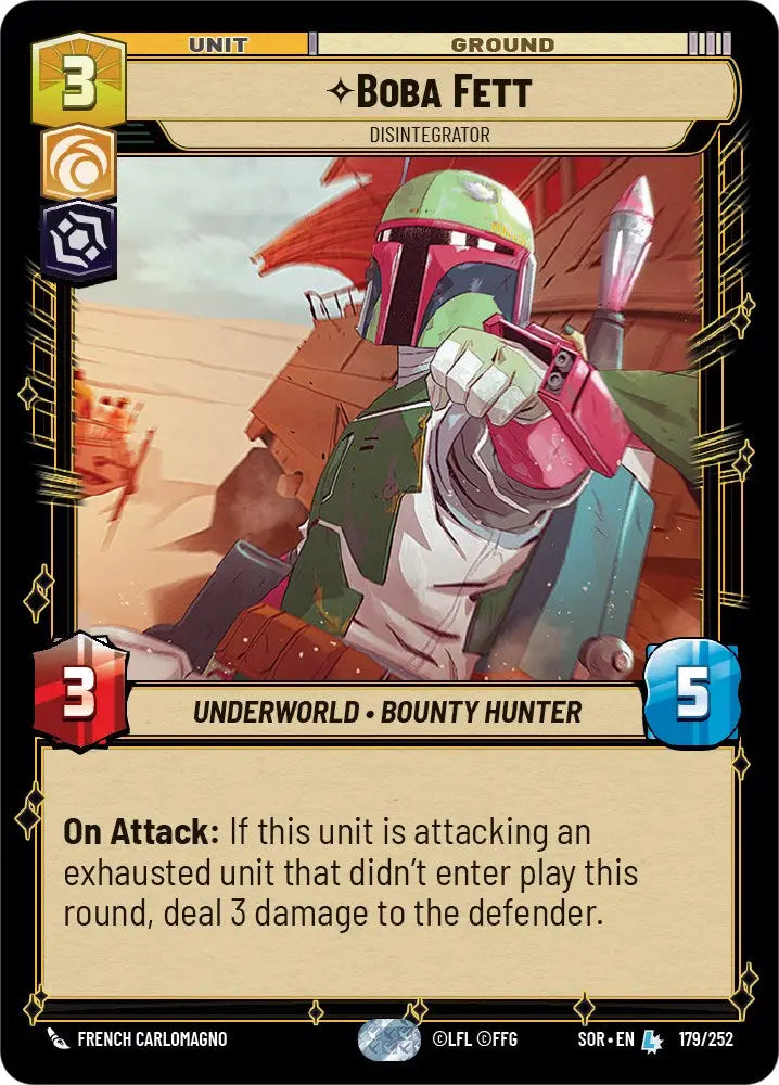 Boba Fett - Disintegrator (179/252) [Spark of Rebellion] - Star Wars: Unlimited Single