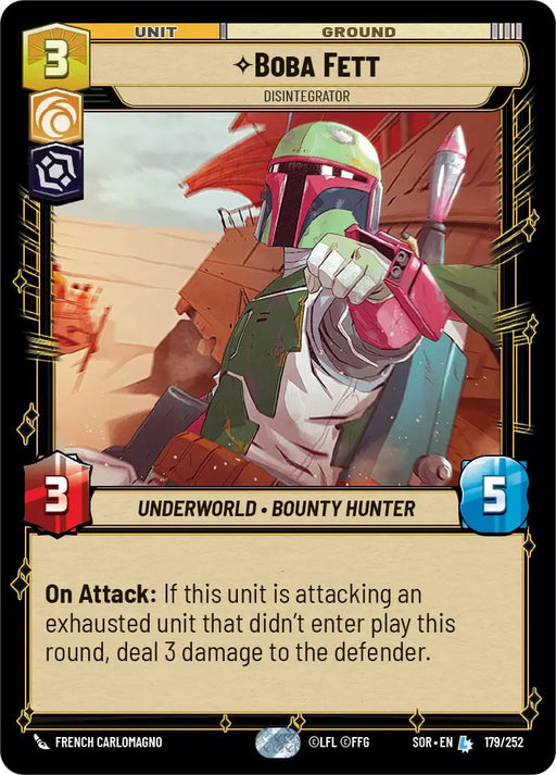 Boba Fett - Disintegrator (179/252) [Spark of Rebellion] - Star Wars: Unlimited Single