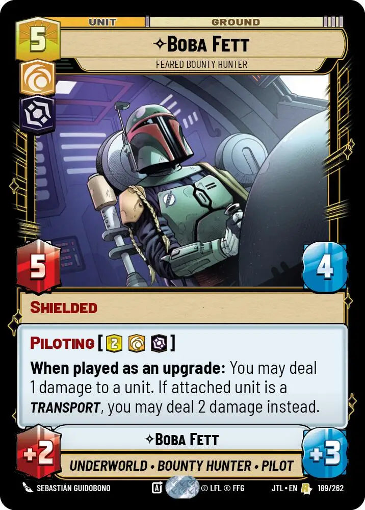 Boba Fett - Feared Bounty Hunter (189/262) [Jump to Lightspeed] - Star Wars: Unlimited Single