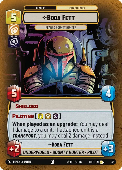 Boba Fett - Feared Bounty Hunter (Foil) (35) [Jump to Lightspeed: Weekly Play] - Star Wars: Unlimited Single