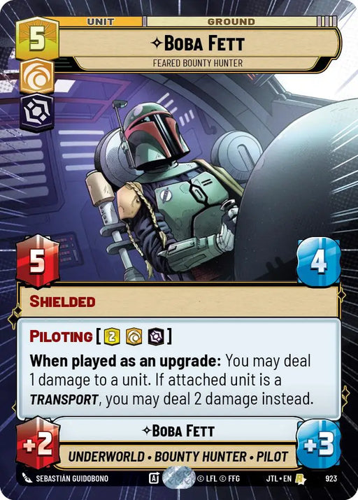 Boba Fett - Feared Bounty Hunter (Hyperspace Foil) (923) [Jump to Lightspeed] - Star Wars: Unlimited Single