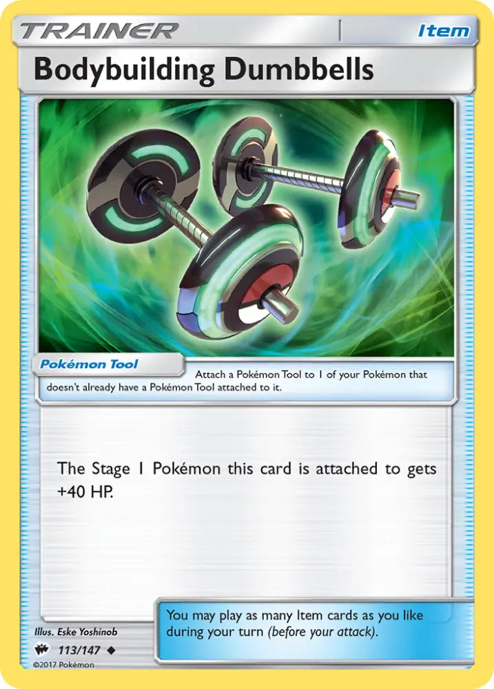 Bodybuilding Dumbbells (113/147) [Sun & Moon: Burning Shadows] - Pokemon Single