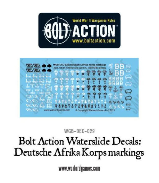 Bolt Action: Bolt Action Deutsche Afrika Korps Markings Decals (Preorder) - Miniature Games