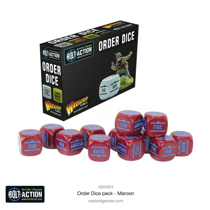 Bolt Action: Orders Dice Pack - Maroon - Miniature Games