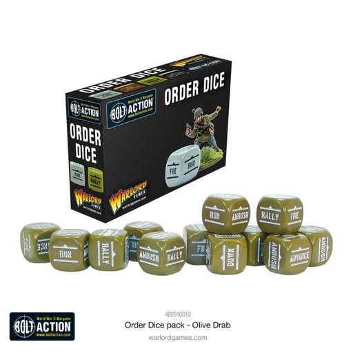 Bolt Action: Orders Dice Pack - Olive Drab - Miniature Games