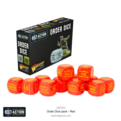 Bolt Action: Orders Dice Pack - Red (Preorder) - Miniature Games