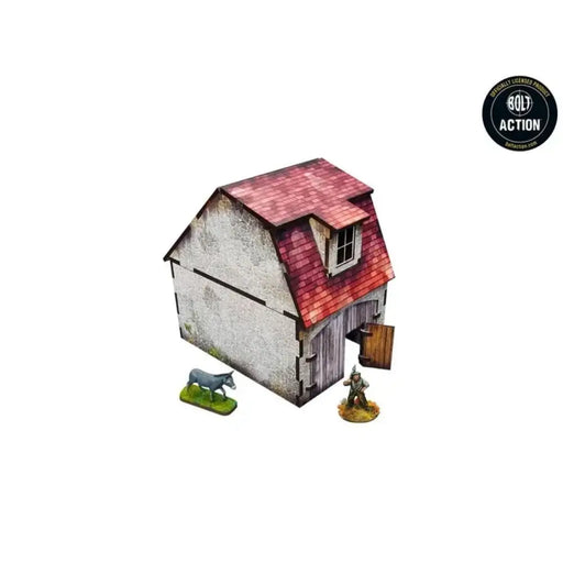 Bolt Action: Pre-painted WWII Normandy Coach House With Chicken Coop - Miniature Games