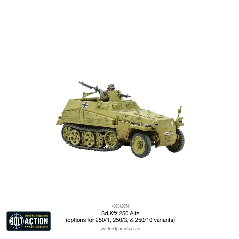 Bolt Action: Sd.Kfz 250 (Alte) Half-Track (Options to Make 250/1 250/3 or 250/10 Variants) - Miniature Games