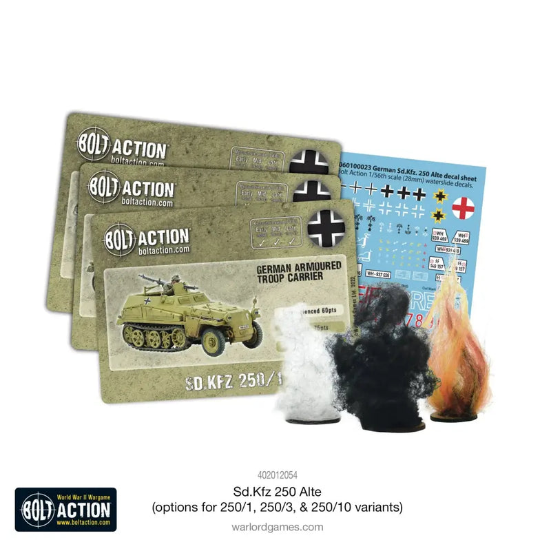 Bolt Action: Sd.Kfz 250 (Alte) Half-Track (Options to Make 250/1 250/3 or 250/10 Variants) - Miniature Games