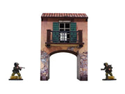 Bolt Action: WW2 Italy Gate With Balcony House Prepainted (Preorder) - Miniature Games