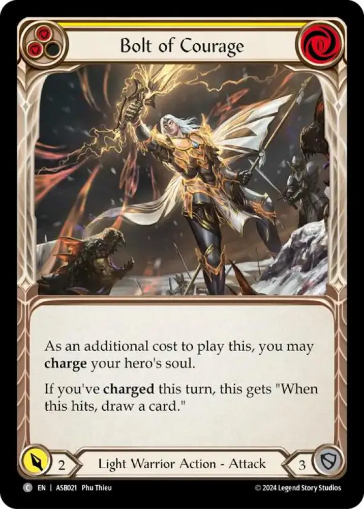 Bolt of Courage (Yellow) [ASB021] (Armory Deck: Boltyn) - Flesh And Blood Single