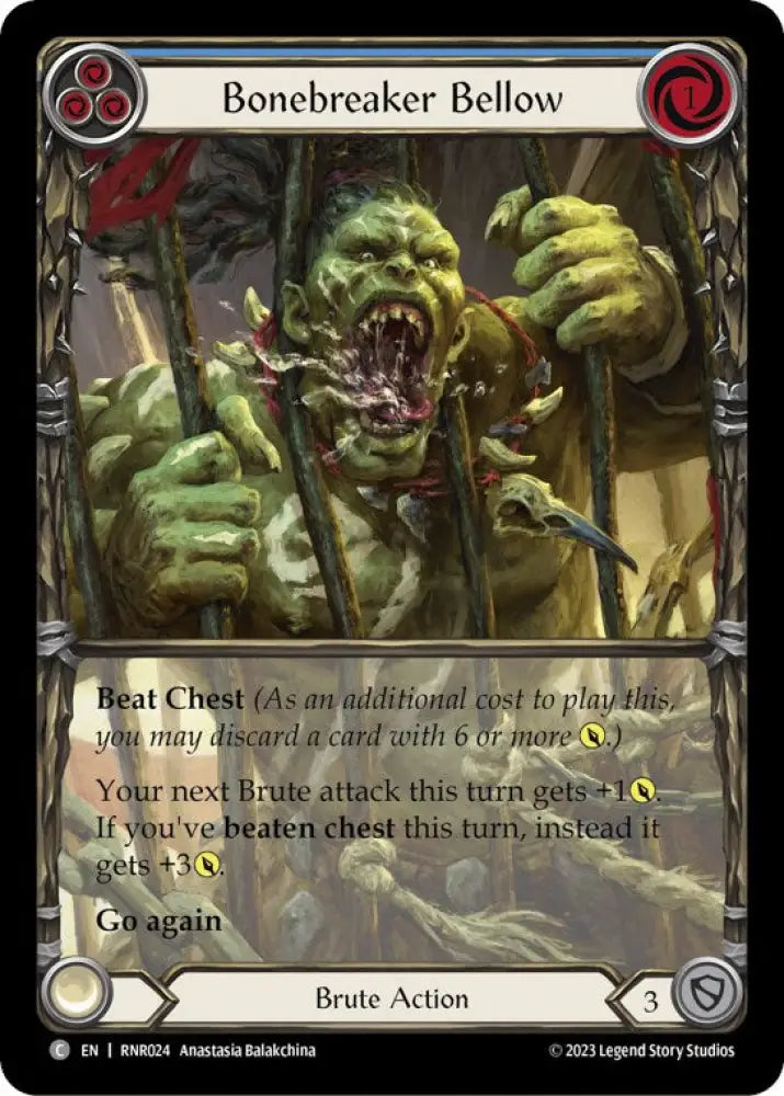 Bonebreaker Bellow (Blue) [RNR024] (Rhinar Hero Deck) - Flesh And Blood Single