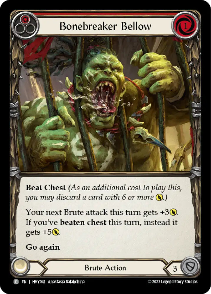 Bonebreaker Bellow (Red) [Heavy Hitters] Rainbow Foil - Flesh And Blood Single